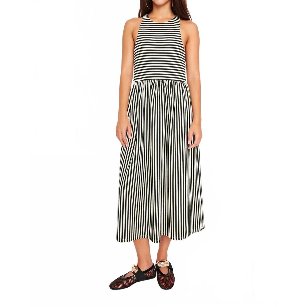 NEW DRA LOS ANGELES renzo midi dress in black/ivory